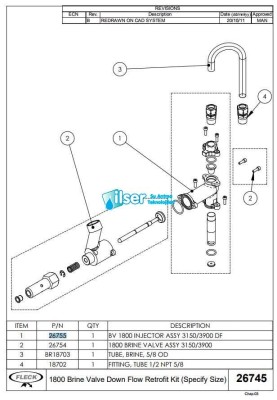 Fleck 3900 Brine Valf 1800 Assy - 5