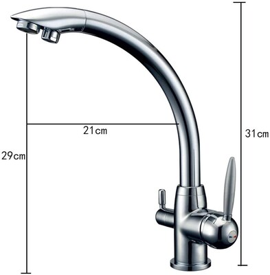 R.O Üç Yollu Musluk, Kuğu Tip, Sıcak/Soğuk - 5