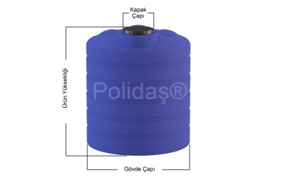 Polidaş - 4000 Litre Dikey Su Tankı Polidaş - 4000 Litre Dikey Su Tankı