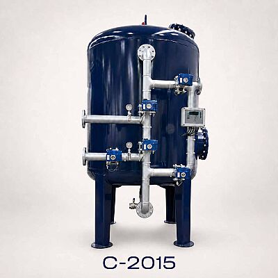 Aqualine Epoksi Boyalı C-2015 ST-37 Tanklı Yüzey Borulamalı Aktif Karbon Filtre Sistemi - 1