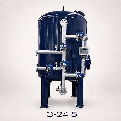 Aqualine Epoksi Boyalı C-2415 ST-37 Tanklı Yüzey Borulamalı Aktif Karbon Filtre Sistemi - 1