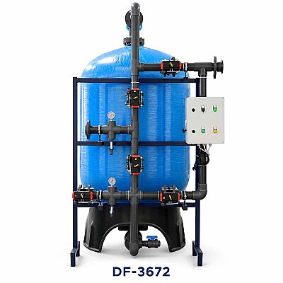 Aqualine FRP Tanklı DF-3672 MV Yüzey Borulamalı ve Manuel Valfli DOLOMİT Filtre Sistemi - Aqualine 