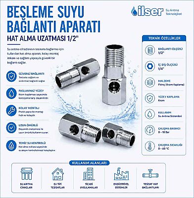 1/2” Tezgahaltı Su Alma Bağlantı Aparatı - 1