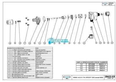 Fleck BU 28612-2 Brine Valve 1710 Assy 9500 2 GPM - 4