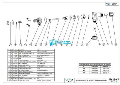 Fleck BU 28612-2 Brine Valve 1710 Assy 9500 2 GPM