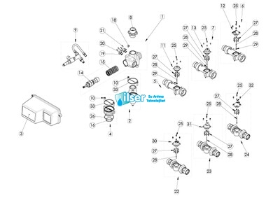 Fleck FL28295 3150 Remote Meter NT Timer Plastik - 2