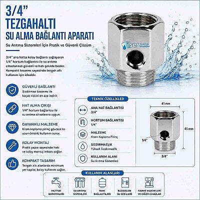 3/4” Tezgahaltı Su Alma Bağlantı Aparatı - 1