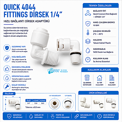 Fittings, 1/4”-T , 1/4”-P, Quick - 2