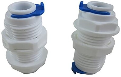Natural Water - Quick Bulkhead Tube 3/8 Natural Water - Quick Bulkhead Tube 3/8