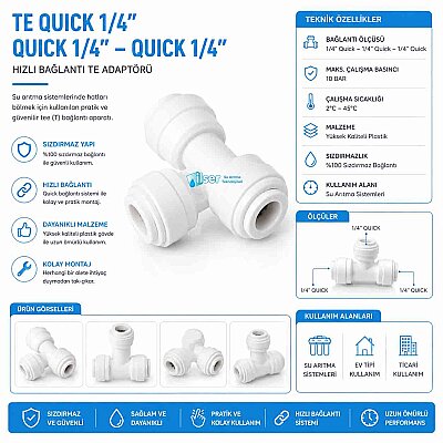 Tee, 1/4” OD - 1/4” MIP - 1/4” O.D., Quick - 1